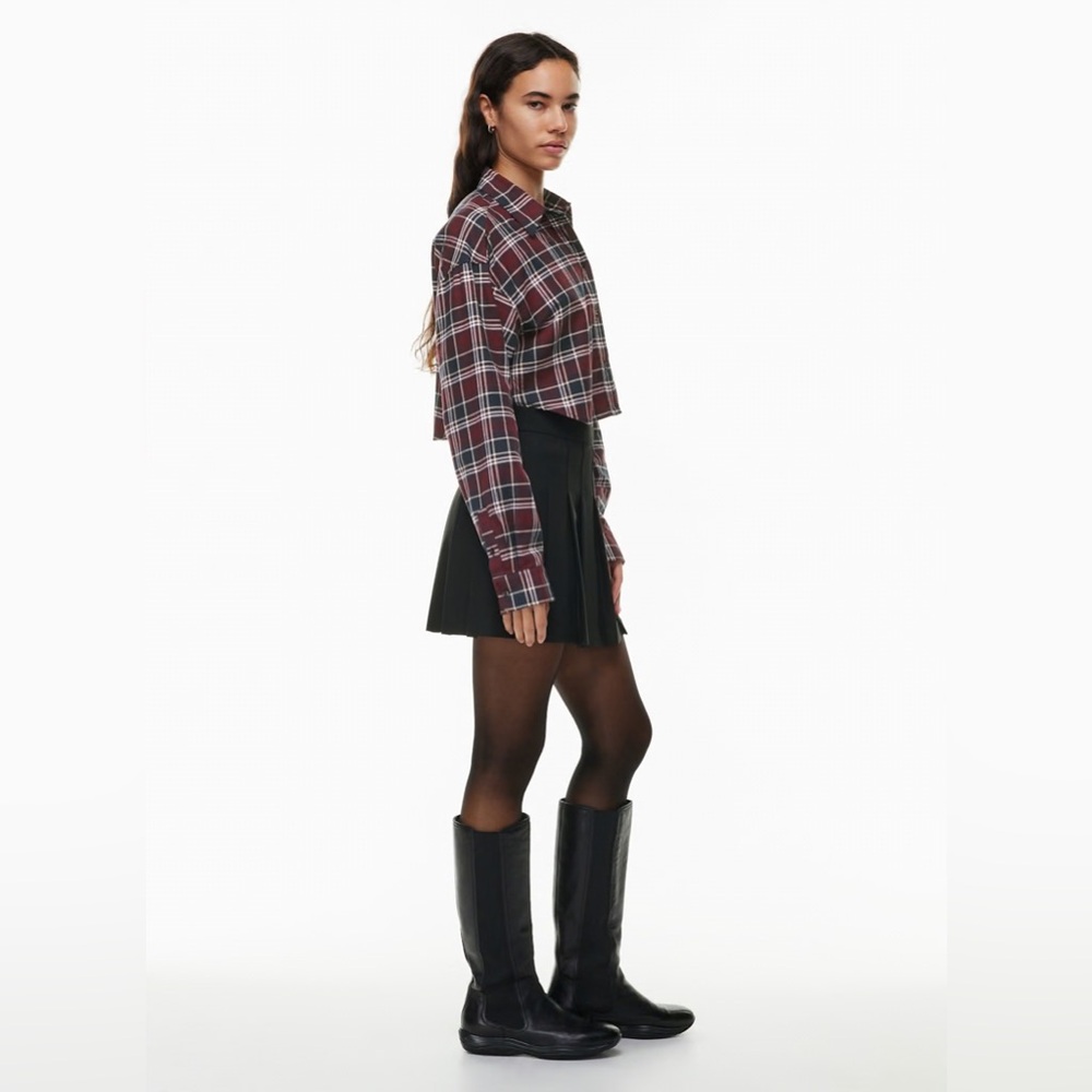 Sunday Best Aritzia Poppy Shirt Ada Spiced Burgundy Black Plaid, Size Medium M - Picture 12 of 14